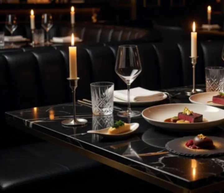 Elegancki stół degustacyjny w restauracji Nova Stivo
