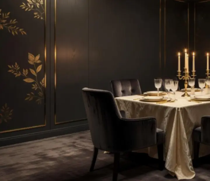 Ekskluzywny, prywatny pokój restauracyjny oświetlony świecami w Nova Stivo