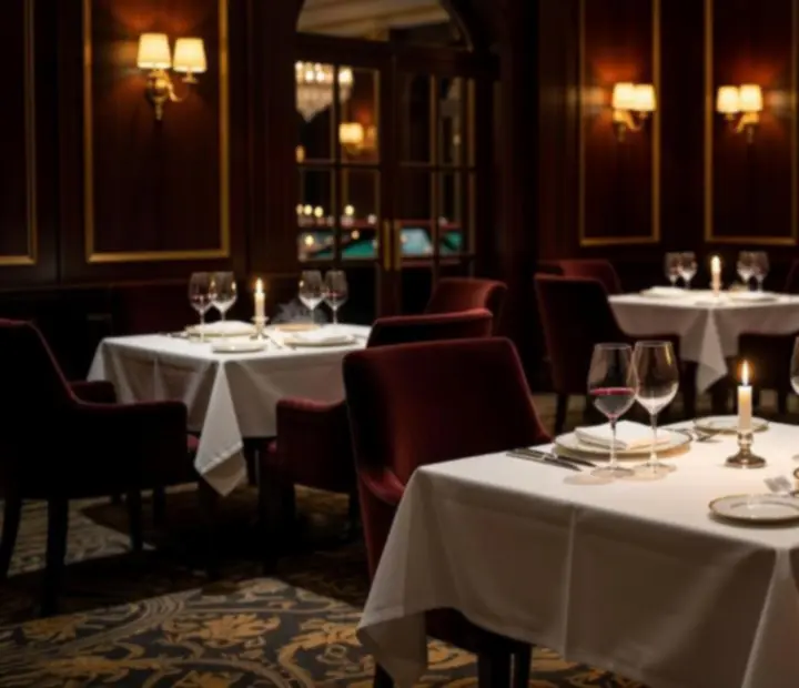 Elegancka sala restauracyjna Nova Stivo przygotowana na wieczorne rezerwacje.