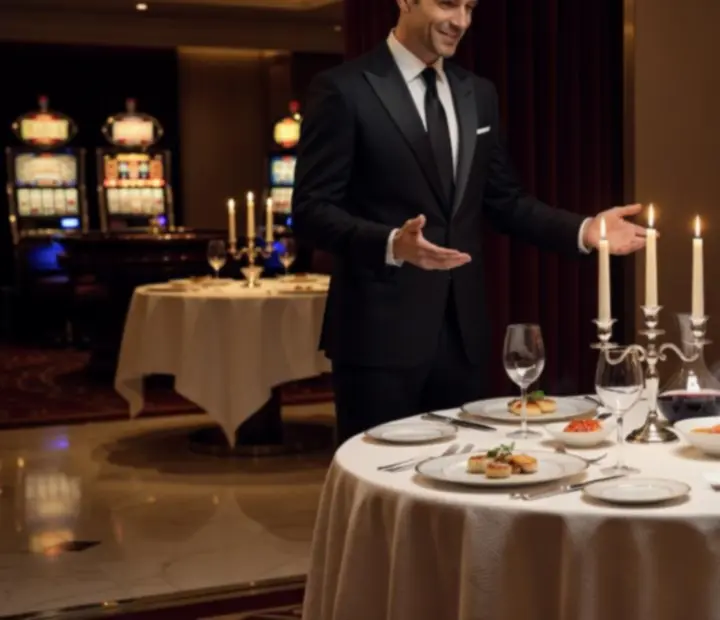 Elegancki stolik VIP przygotowany przez concierge z dopracowaną zastawą